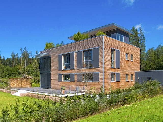 Fertighaus Individuelle Planung Modern Living von Bau-Fritz Schlüsselfertig ab 750000€, Cubushaus Außenansicht 3