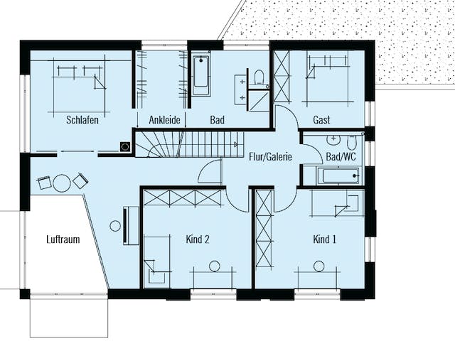 Fertighaus Individuelle Planung Modern Living von Bau-Fritz Schlüsselfertig ab 750000€, Cubushaus Grundriss 2