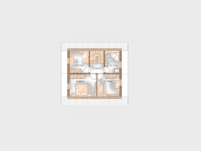 Massivhaus Inizio von Wagener Systemhausbau Schlüsselfertig ab 229000€, Satteldach-Klassiker Grundriss 1