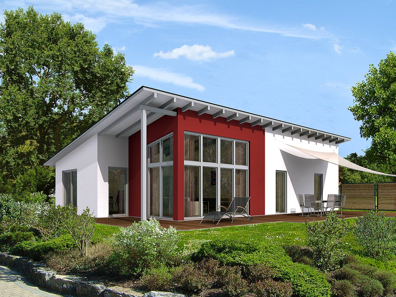 Massivhaus Avantgarde 125 von invivo haus Schlüsselfertig ab 407170€, Bungalow Außenansicht 1