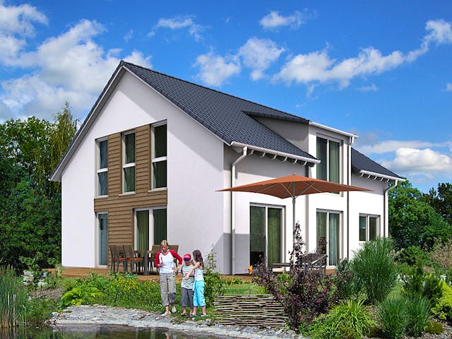 Massivhaus Klassik 110 von invivo haus Schlüsselfertig ab 460457€, Satteldach-Klassiker Außenansicht 1