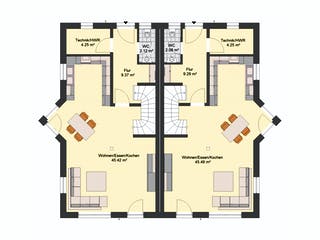 Massivhaus Klassik 72 von invivo haus Schlüsselfertig ab 401285€, Satteldach-Klassiker Grundriss 1