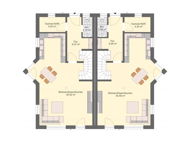 Massivhaus Klassik 72 von invivo haus Schlüsselfertig ab 401285€, Satteldach-Klassiker Grundriss 1 Massivhaus Klassik 72 von invivo haus Schlüsselfertig ab 401285€, Satteldach-Klassiker Grundriss 1