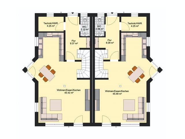 Massivhaus Klassik 72 von invivo haus Schlüsselfertig ab 401285€, Satteldach-Klassiker Grundriss 1