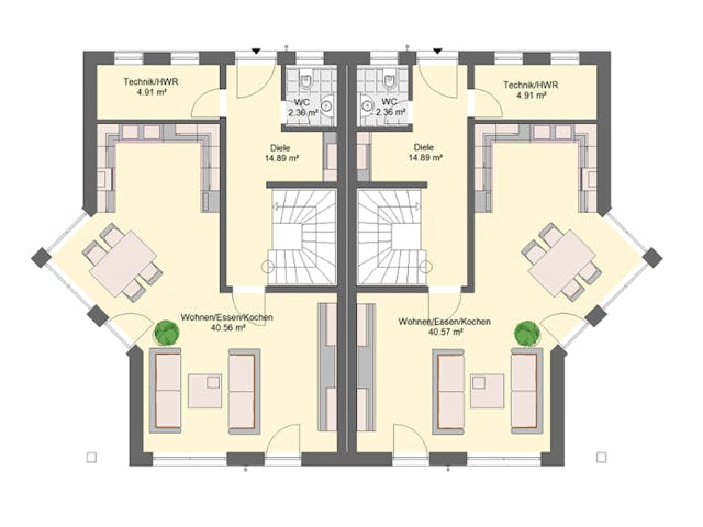 Massivhaus Klassik 75 von invivo haus Schlüsselfertig ab 399090€, Satteldach-Klassiker Grundriss 1