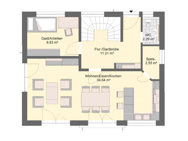 Massivhaus EFH Klassik 80 von invivo haus Schlüsselfertig ab 377193€, Satteldach-Klassiker Grundriss 1 Massivhaus EFH Klassik 80 von invivo haus Schlüsselfertig ab 377193€, Satteldach-Klassiker Grundriss 1