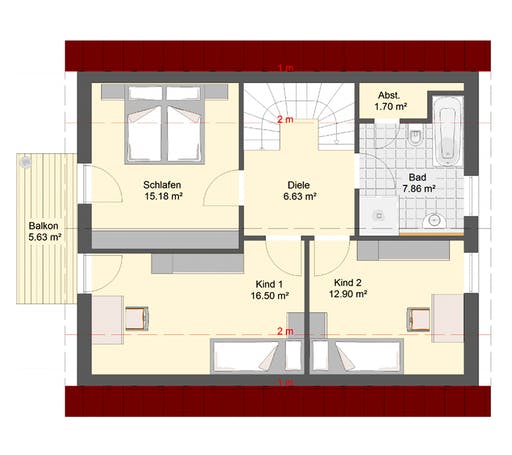 Massivhaus Klassik 80 von invivo haus Schlüsselfertig ab 359000€, Satteldach-Klassiker Grundriss 2