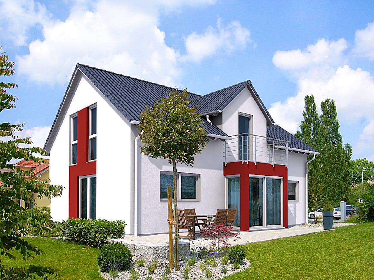 Massivhaus Klassik 93 von invivo haus Schlüsselfertig ab 417533€, Satteldach-Klassiker Außenansicht 1