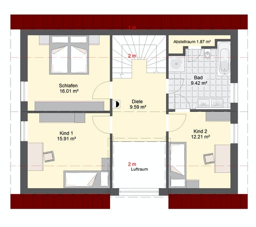 Massivhaus Klassik 93 von invivo haus Schlüsselfertig ab 393000€, Satteldach-Klassiker Grundriss 2