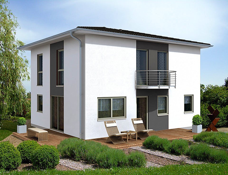 Massivhaus Villa 76 von invivo haus Schlüsselfertig ab 441200€, Stadtvilla Außenansicht 1
