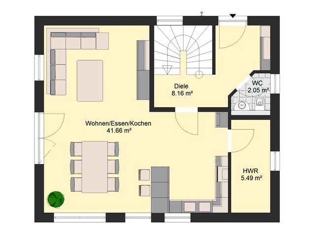 Massivhaus Villa 76 von invivo haus Schlüsselfertig ab 395773€, Stadtvilla Grundriss 1