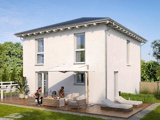 Massivhaus Aktionshaus Villa 76 von invivo haus Schlüsselfertig ab 319900€, Stadtvilla Außenansicht 1