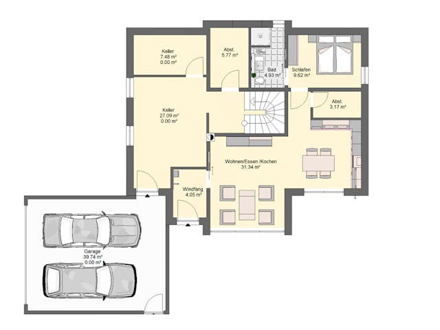 Massivhaus Avantgarde 162 von invivo haus Schlüsselfertig ab 885300€, Satteldach-Klassiker Grundriss 1 Massivhaus Avantgarde 162 von invivo haus Schlüsselfertig ab 885300€, Satteldach-Klassiker Grundriss 1