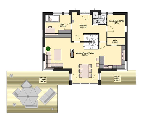 Massivhaus Avantgarde 162 von invivo haus Schlüsselfertig ab 885300€, Satteldach-Klassiker Grundriss 2