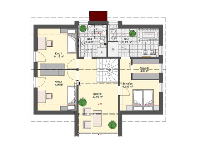 Massivhaus Avantgarde 162 von invivo haus Schlüsselfertig ab 885300€, Satteldach-Klassiker Grundriss 3