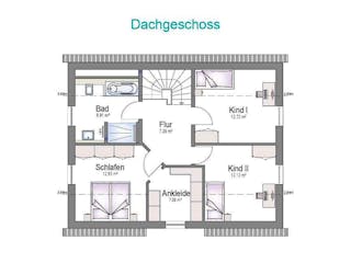 Massivhaus EFH Klassik 93 von invivo haus Schlüsselfertig ab 426955€, Satteldach-Klassiker Grundriss 2