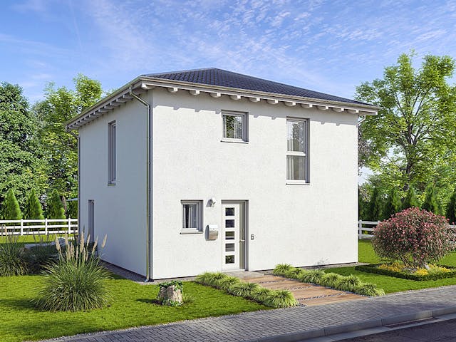Massivhaus EFH Villa 76 von invivo haus Schlüsselfertig ab 390345€, Stadtvilla Außenansicht 1