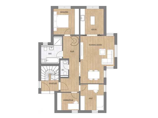 Massivhaus Mehrfamilienhaus von ISAR-Haus,  Grundriss 1