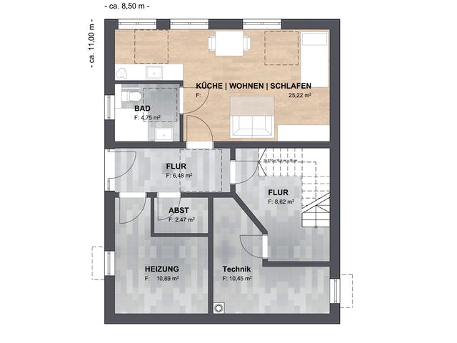 Massivhaus Haus Joensen von ISAR-Haus Schlüsselfertig ab 334000€, Satteldach-Klassiker Grundriss 1
