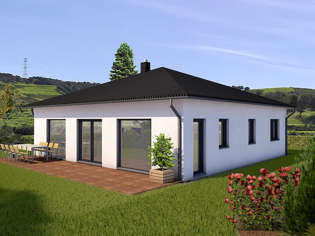 Massivhaus Haus Klein von ISAR-Haus Schlüsselfertig ab 200000€, Bungalow Außenansicht 1
