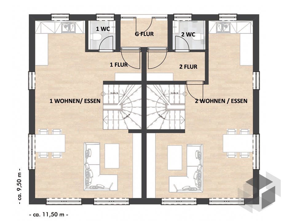 Doppelhaus Haus Richter & Schwarz von ISARHaus