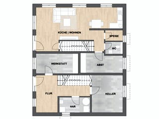 Massivhaus Haus Rother von ISAR-Haus Schlüsselfertig ab 389000€, Satteldach-Klassiker Grundriss 1