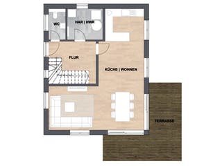 Massivhaus Haus Silva von ISAR-Haus Schlüsselfertig ab 292000€, Stadtvilla Grundriss 1