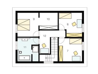Fertighaus Familientraum von ISOWOODHAUS, Satteldach-Klassiker Grundriss 2
