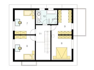 Fertighaus Modernes Landhaus mit Erker von ISOWOODHAUS, Satteldach-Klassiker Grundriss 2
