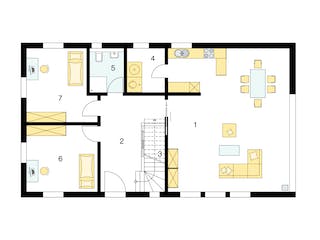 Fertighaus Panorama-Traum von ISOWOODHAUS, Satteldach-Klassiker Grundriss 1