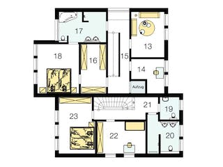 Fertighaus Zweifamilienhaus in Köln von ISOWOODHAUS, Cubushaus Grundriss 2