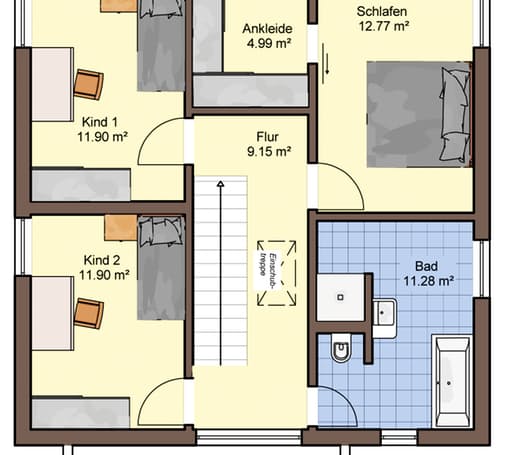 Fertighaus Jakomo von Büdenbender Schlüsselfertig ab 313125€, Pultdachhaus Grundriss 2