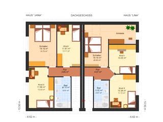 Fertighaus Jana-Lina 145 von Klaus Kowalski Immobilien Schlüsselfertig ab 162112€, Satteldach-Klassiker Grundriss 1