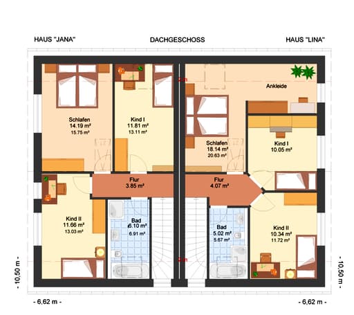 Fertighaus Jana-Lina 145 (inactive) von Kowalski-Haus Schlüsselfertig ab 162112€, Satteldach-Klassiker Grundriss 1
