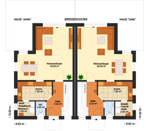 Fertighaus Jana-Lina 145 (inactive) von Kowalski-Haus Schlüsselfertig ab 162112€, Satteldach-Klassiker Grundriss 2