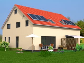 Fertighaus Jana-Lina 150 von Klaus Kowalski Immobilien Schlüsselfertig ab 163614€, Satteldach-Klassiker Außenansicht 2