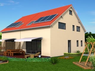 Fertighaus Jana-Lina 150 von Klaus Kowalski Immobilien Schlüsselfertig ab 163614€, Satteldach-Klassiker Außenansicht 3