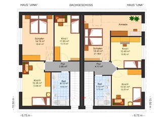 Fertighaus Jana-Lina 150 von Klaus Kowalski Immobilien Schlüsselfertig ab 163614€, Satteldach-Klassiker Grundriss 1