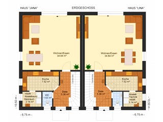 Fertighaus Jana-Lina 150 von Klaus Kowalski Immobilien Schlüsselfertig ab 163614€, Satteldach-Klassiker Grundriss 2