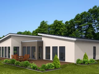 Fertighaus Bungalow 143 von Zimmermann Haus Schlüsselfertig ab 285843€, Bungalow Außenansicht 1