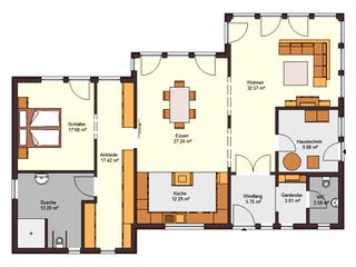 Fertighaus Bungalow 143 von Zimmermann Haus Schlüsselfertig ab 285843€, Bungalow Grundriss 1