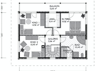 Fertighaus Jasper von BayernBlock Schlüsselfertig ab 205800€, Pultdachhaus Grundriss 2