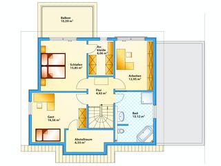 Fertighaus Jazz 60 von SCHWABENHAUS, Pultdachhaus Grundriss 1