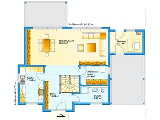 Fertighaus Jazz 60 von SCHWABENHAUS, Pultdachhaus Grundriss 2