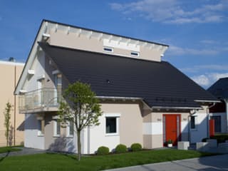 Fertighaus Jazz 80 Sonderplanung von SCHWABENHAUS, Pultdachhaus Außenansicht 1