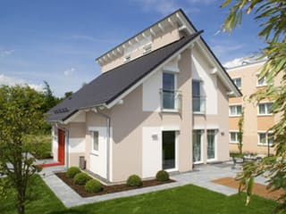 Fertighaus Jazz 80 Sonderplanung von SCHWABENHAUS, Pultdachhaus Außenansicht 2