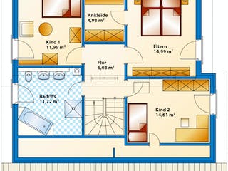 Fertighaus Jazz 80 Sonderplanung von SCHWABENHAUS, Pultdachhaus Grundriss 1