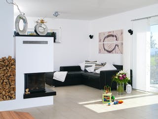 Fertighaus Jazz 80 Sonderplanung von SCHWABENHAUS, Pultdachhaus Innenansicht 1