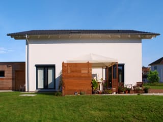 Fertighaus Jazz Sonderplanung von SCHWABENHAUS, Satteldach-Klassiker Außenansicht 3