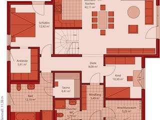 Fertighaus Jazz 110 PD von SCHWABENHAUS Schlüsselfertig ab 326390€, Pultdachhaus Grundriss 1